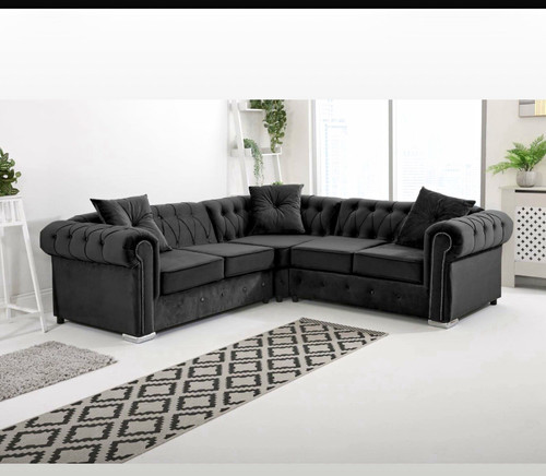 Black velvet chesterfield - black,