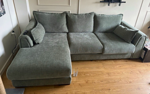 Grey fabric corner sofa - grey,