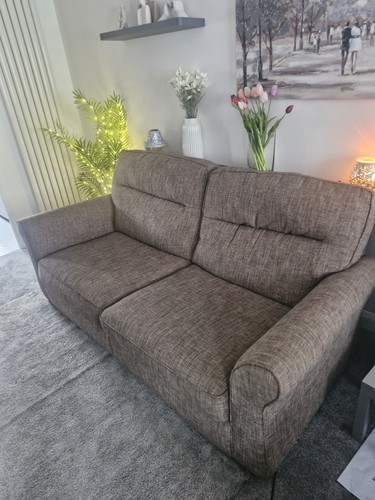 Brown fabric seater sofa - 2,