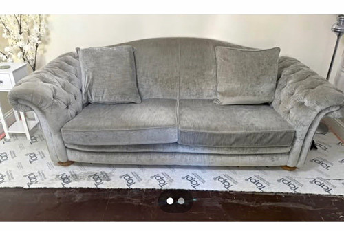 Grey velvet chesterfield - velvet, sofa