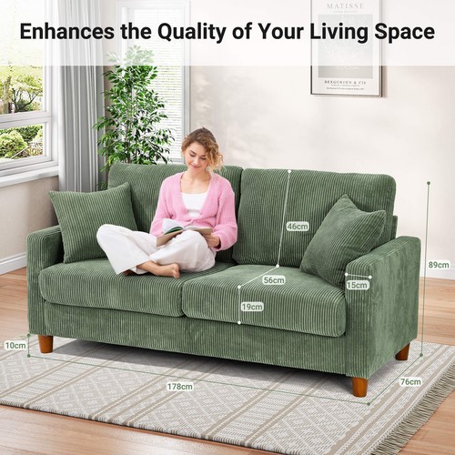 Corduroy sofa seater - corduroy, 3