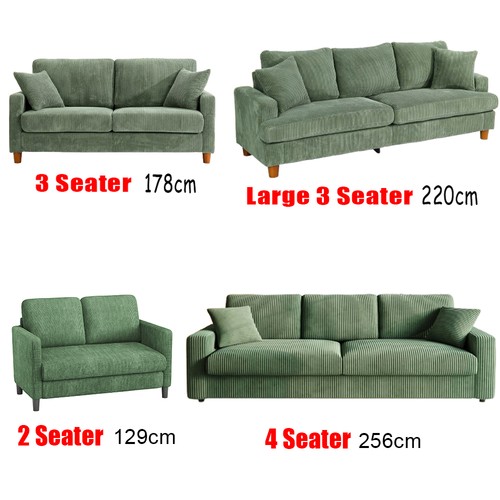 Seater corduroy sofa jumbo - 3/4,
