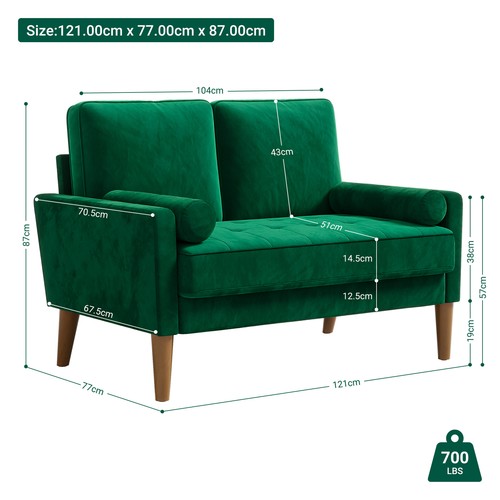 Seater velvet sofa with - 2,