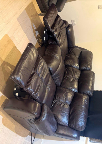 Black leather seater - black, 3