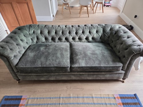 Green velvet chesterfield - velvet,