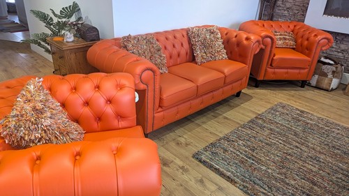 Chesterfield orange leather - chesterfield,